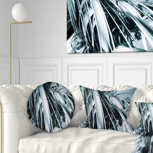Designart '3D Abstract Art Green Black' Abstract Throw Pillow
