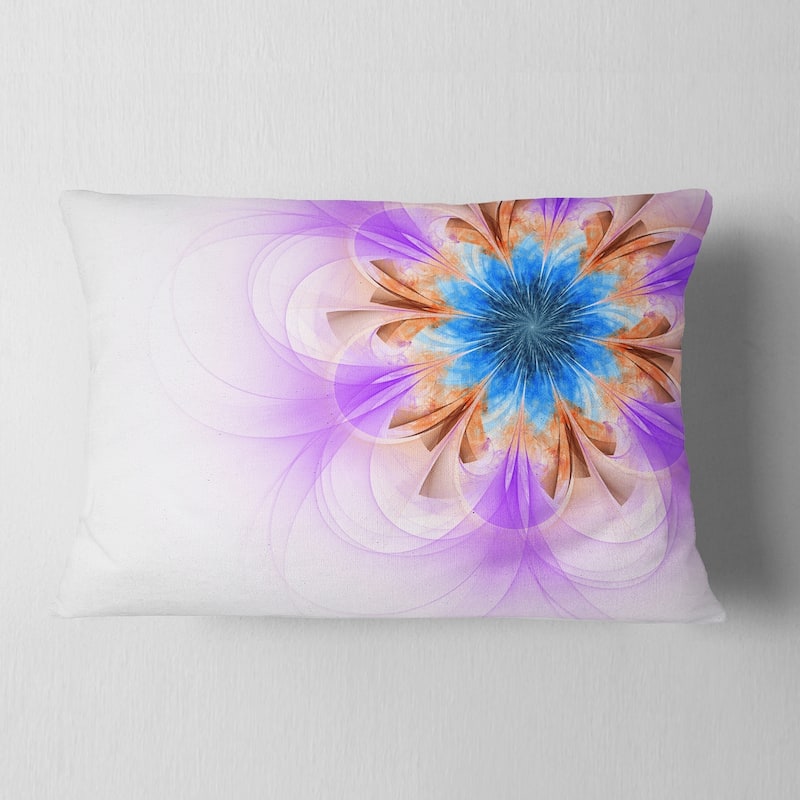 Designart 'blue And Purple Symmetrical Fractal Flower' Floral Throw 
