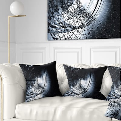Designart '3D Abstract Art Black Spiral' Abstract Throw Pillow