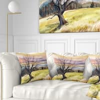 Designart Retro Tree Roots Watercolor Trees Painting Throw Pillow On Sale Overstock 20945848