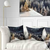 Designart 'Big Red Tree on Foggy Day' Landscape Printed Throw Pillow - Bed  Bath & Beyond - 20890861