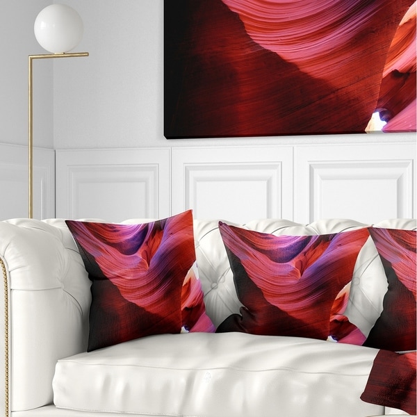 Designart CU8800-18-18 Antelope Canyon Light Rays Landscape Photography Throw Pillow 18 x 18