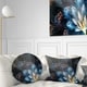 Designart 'Blue Flower with Golden Details' Floral Throw Pillow - Bed ...