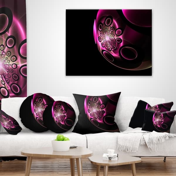 Shop Designart Purple Fractal Sphere In Dark Floral Throw Pillow On Sale Overstock 20946109