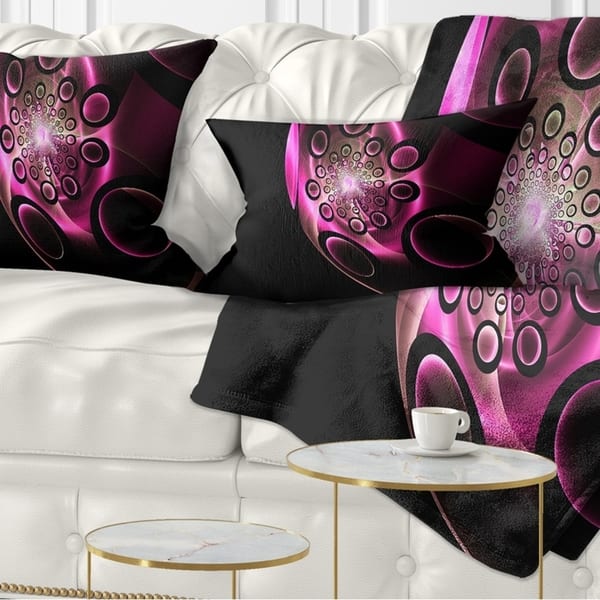 Shop Designart Purple Fractal Sphere In Dark Floral Throw Pillow On Sale Overstock 20946109