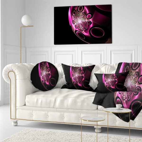 Shop Designart Purple Fractal Sphere In Dark Floral Throw Pillow On Sale Overstock 20946109