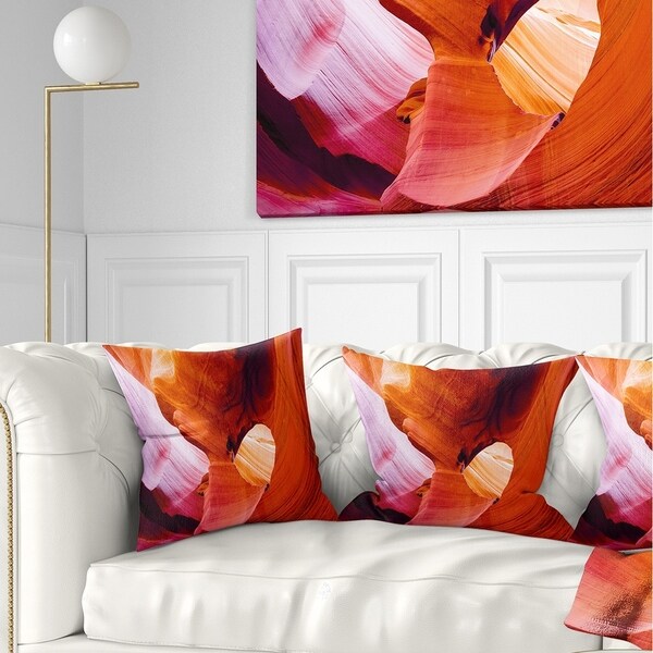 Designart 'Antelope Canyon USA' Landscape Photo Throw Pillow