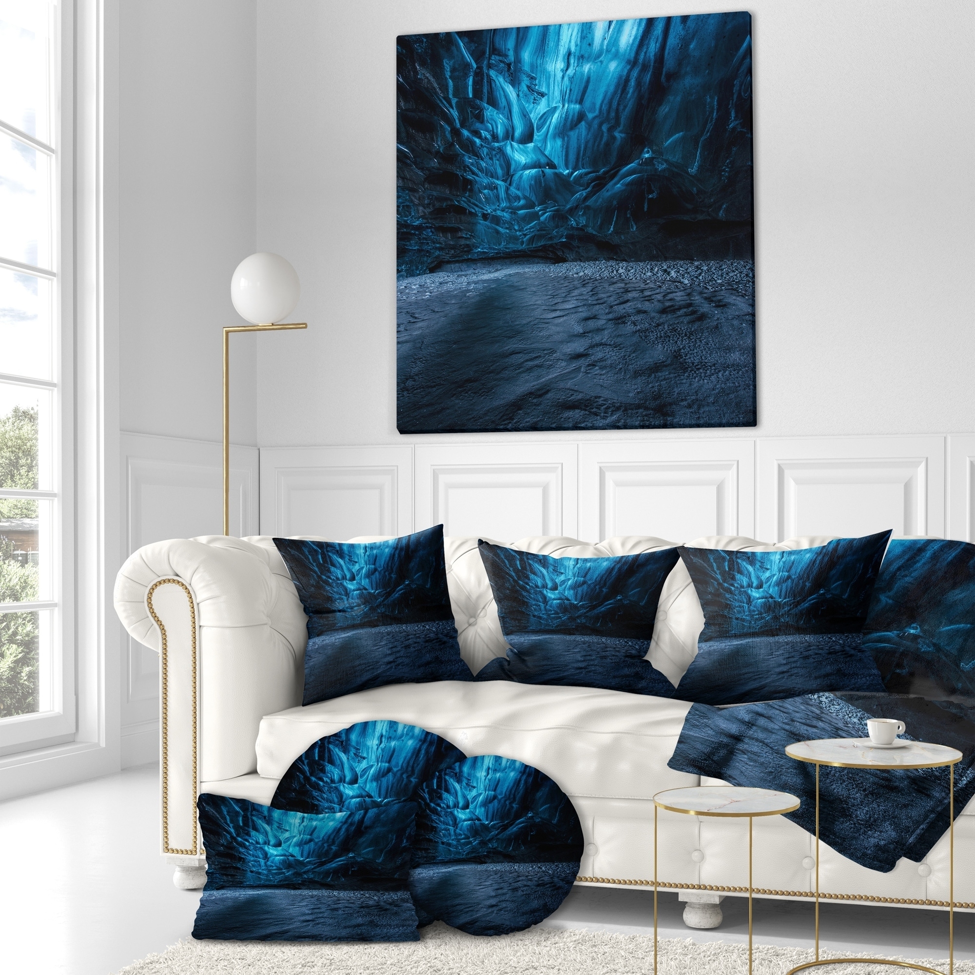 Designart Beautiful Ice Cave In Iceland Landscape Photography Throw Pillow On Sale Overstock 20946228