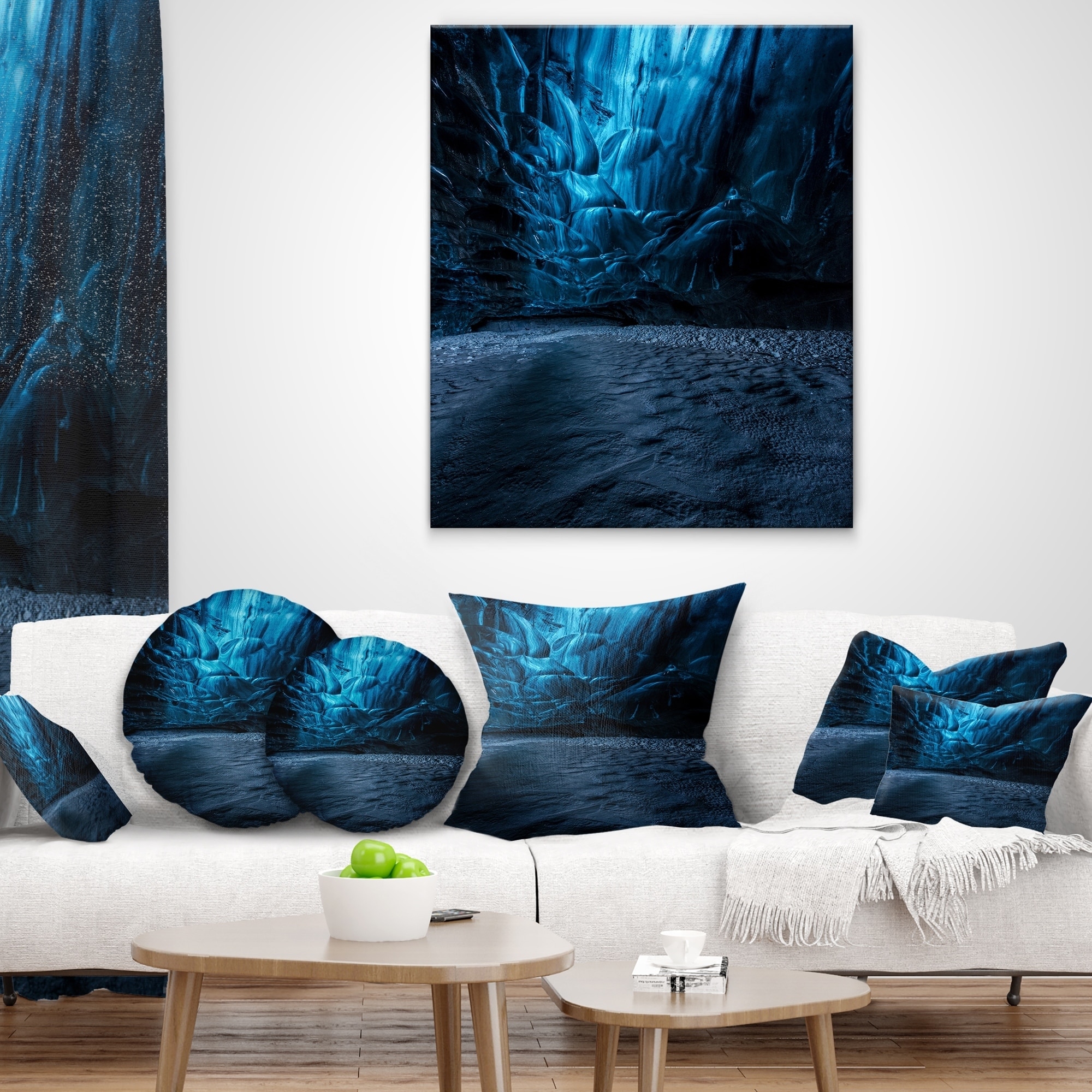 Designart Beautiful Ice Cave In Iceland Landscape Photography Throw Pillow On Sale Overstock 20946228