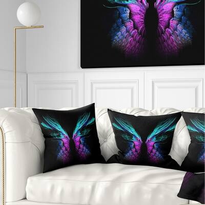 Designart 'Blue Butterfly Wings' Floral Throw Pillow