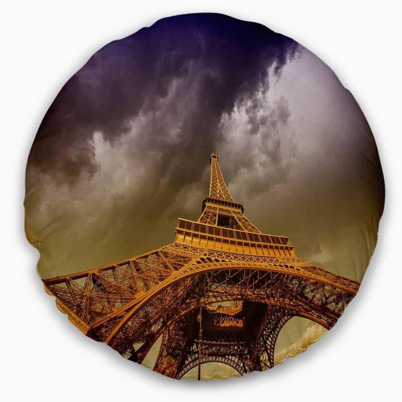 Designart 'Paris Eiffel Towerand Gorgeous Sky' Photography Throw Pillow