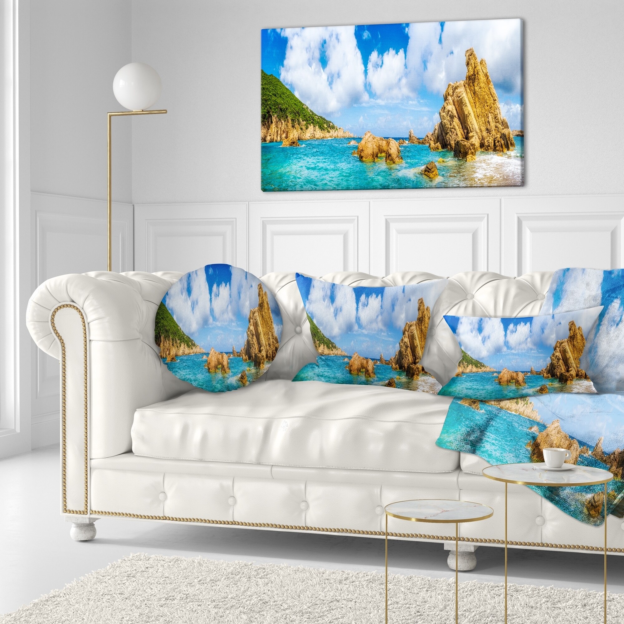 Designart 'Costa Paradise Panorama' Seashore Photo Throw