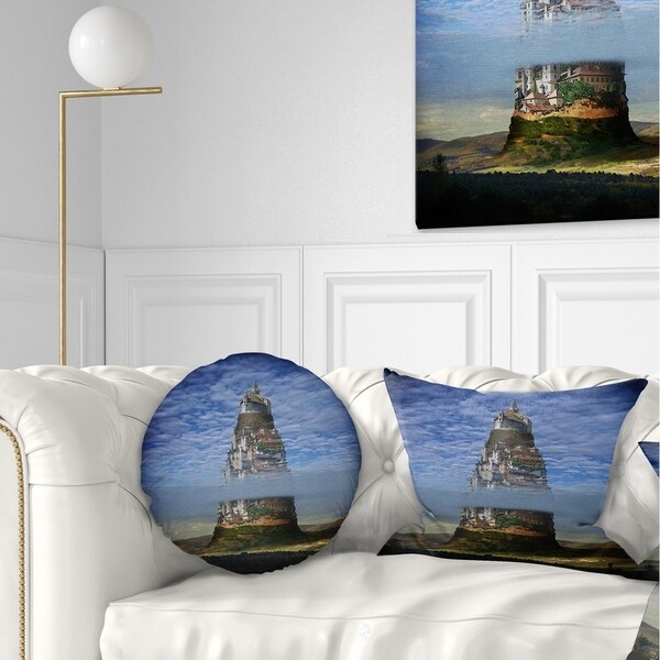 Designart 'Gigantic Castle Collage' Landscape Printed Throw Pillow
