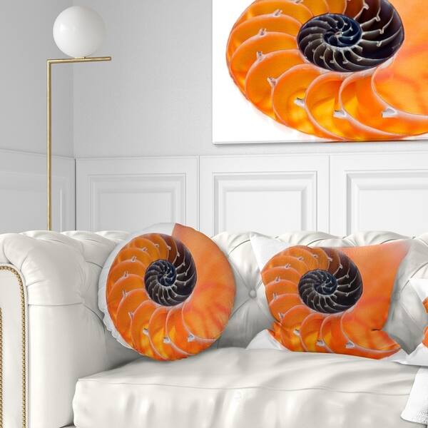 Designart Orange Nautilus Shell Contemporary Throw Pillow On Sale Overstock 20946401
