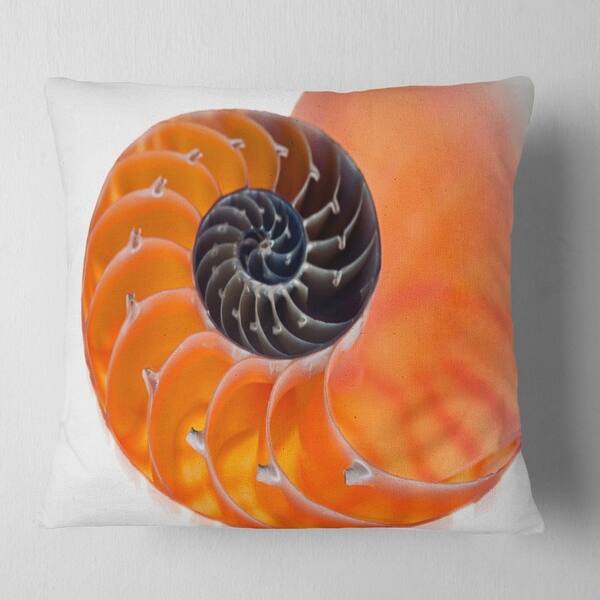 Designart Orange Nautilus Shell Contemporary Throw Pillow On Sale Overstock 20946401