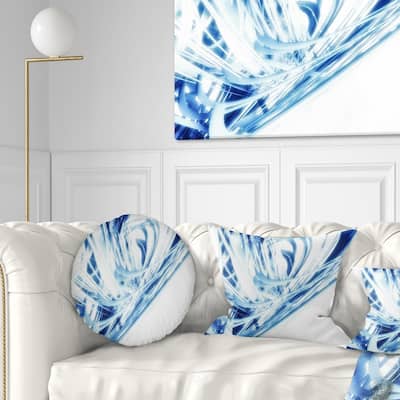 Designart '3D Abstract Art Blue Fractal' Abstract Throw Pillow