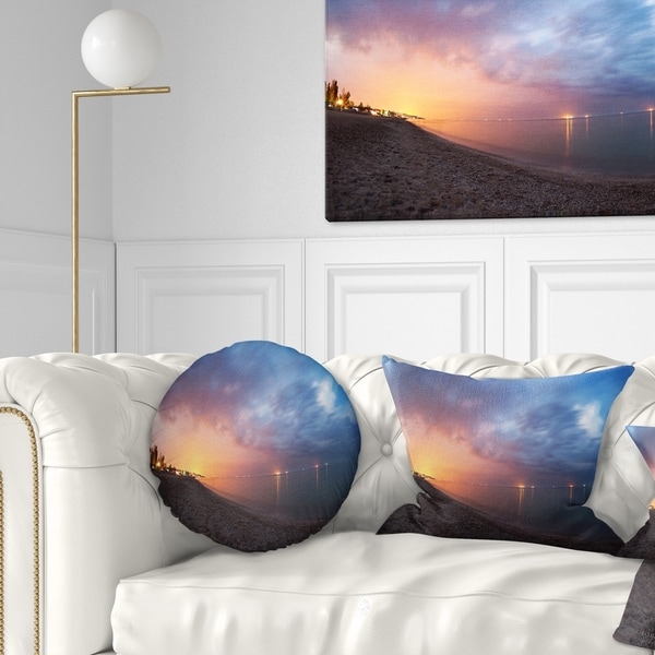 Designart 'Summer Night with Blue Sky' Skyline Photography Throw Pillow