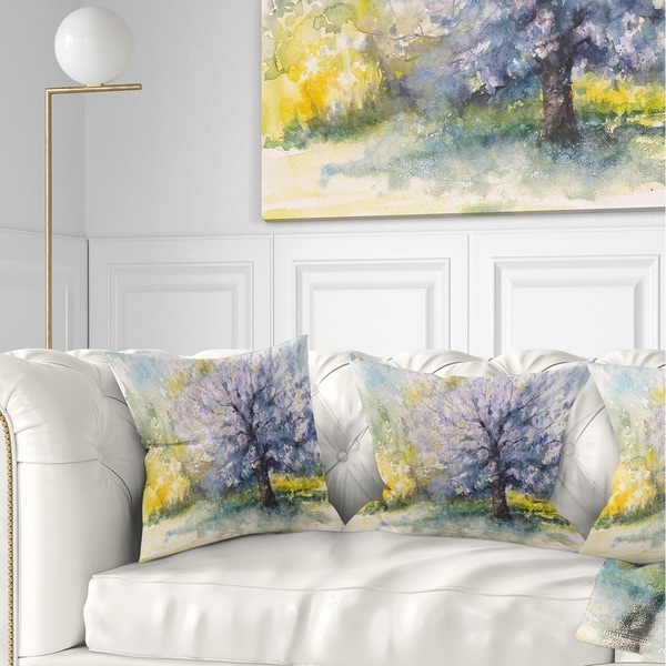 Watercolor floral top throw pillows