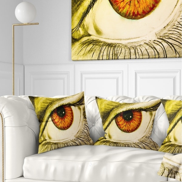 Designart 'Eye with Orange Pupil' Contemporary Painting Throw Pillow
