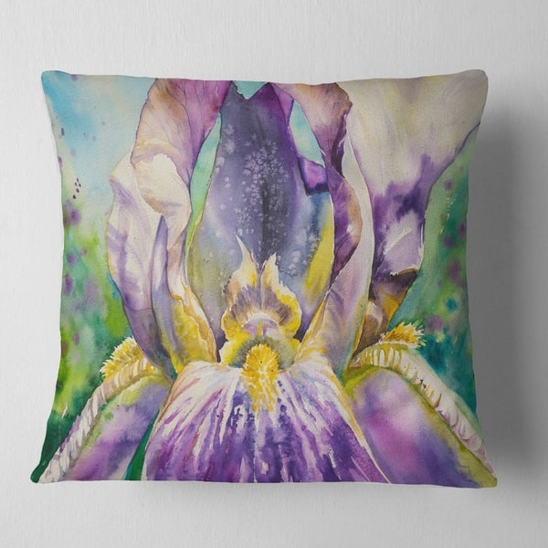 Designart Iris Flower Close Up Floral Throw Pillow On Sale Overstock 20946595