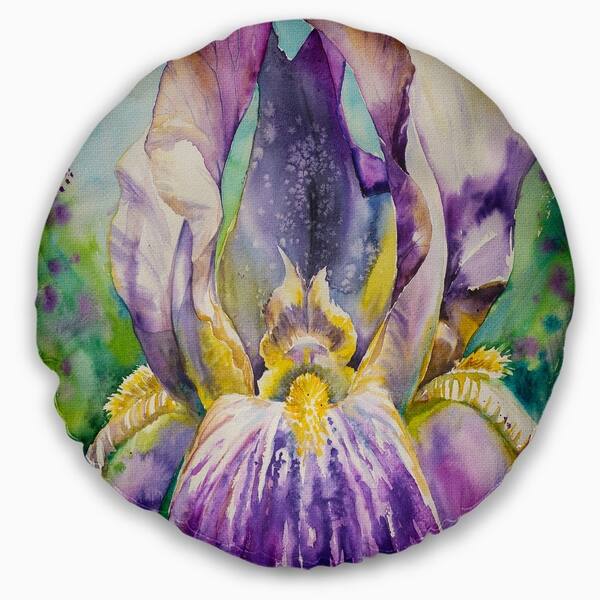 Designart Iris Flower Close Up Floral Throw Pillow On Sale Overstock 20946595
