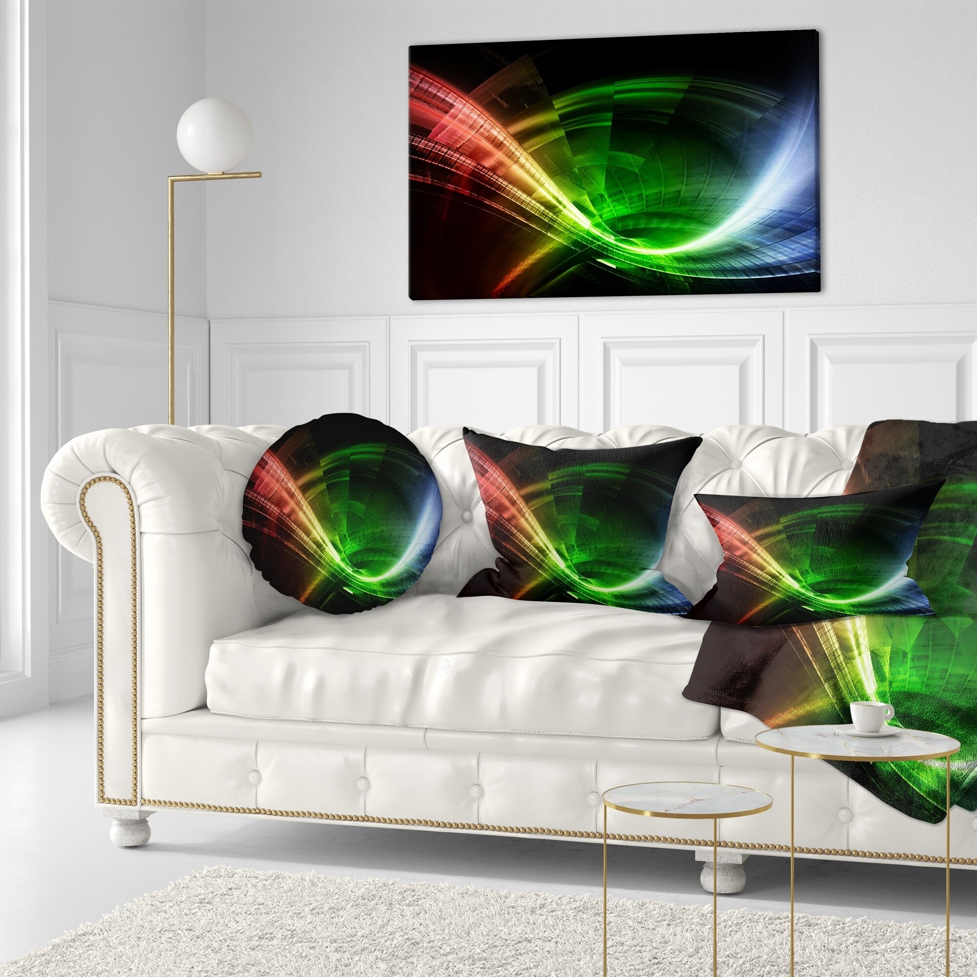 Designart Fractal Colorful Tunnel Contemporary Throw Designart Fractal Colorful Tunnel