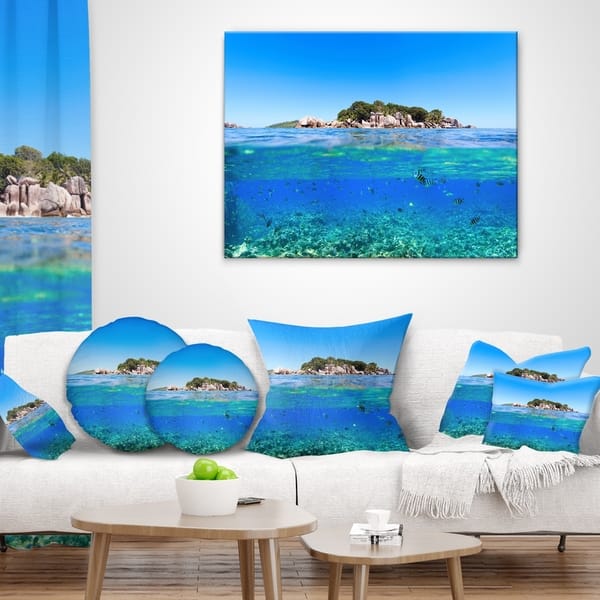 Designart Under And Above The Waters Seascape Throw Pillow On Sale Overstock 20946701