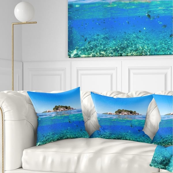 Designart Under And Above The Waters Seascape Throw Pillow On Sale Overstock 20946701