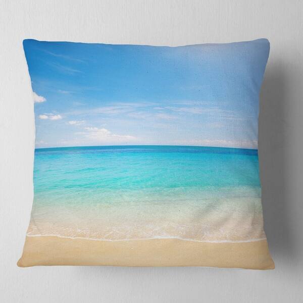 Shop Designart Bright Blue Tropical Beach Seashore Photo Throw
