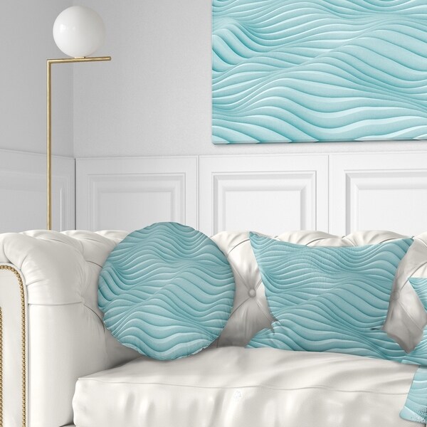Designart 'Fractal Rippled Blue 3D Waves' Contemporary Throw Pillow
