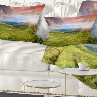 Designart 'green Summer In Carpathians' Landscape Photo Throw Pillow 