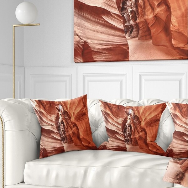 Designart 'Antelope Canyon High Structures' Landscape Photography Throw Pillow