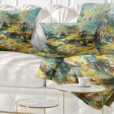 Designart 'Abstract Landscape' Abstract Throw Pillow