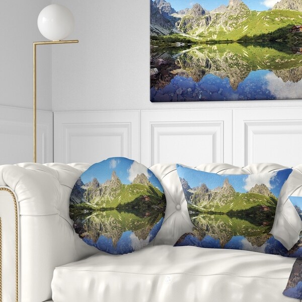 Designart 'Green Lake in Tatra Mountain' Landscape Photo Throw Pillow