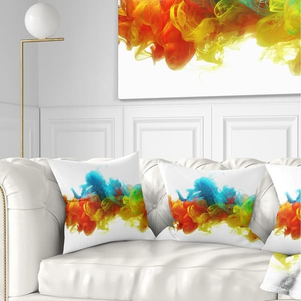 Shop Designart Colorful Ink In Water Abstract Throw Pillow