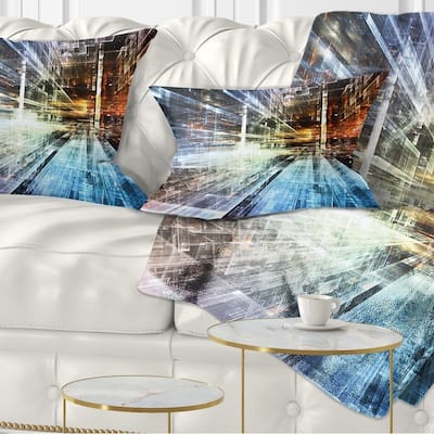 Designart 'Future Industry' Abstract Throw Pillow