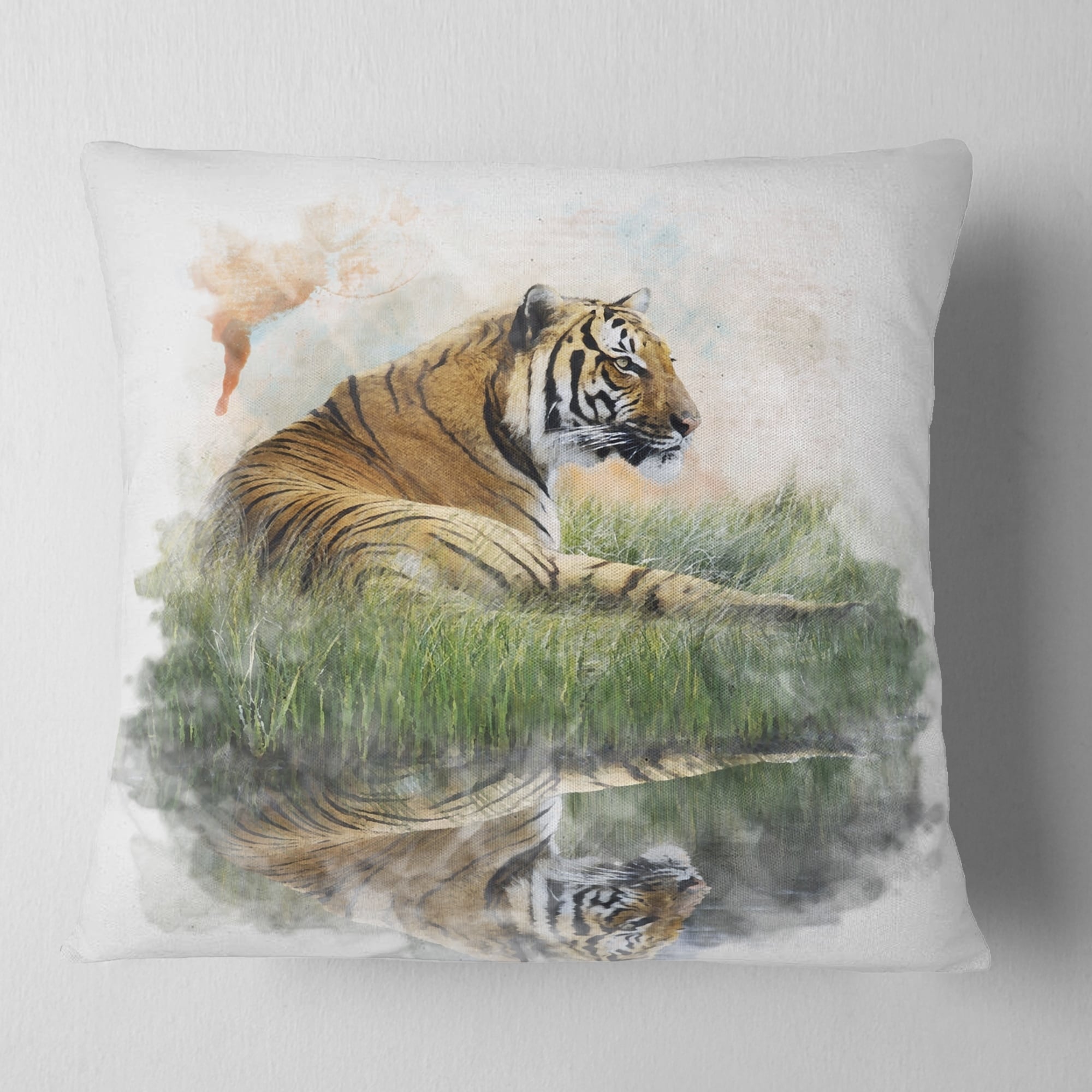 Tiger throw outlet pillow