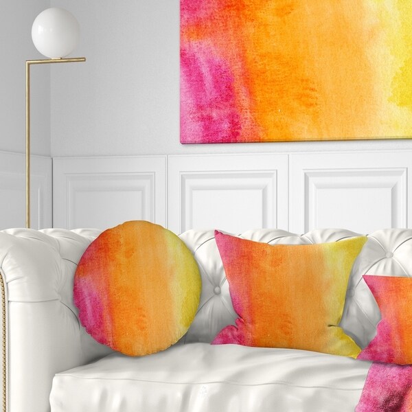 Designart 'Yellow Purple Meet Orange' Abstract Throw Pillow