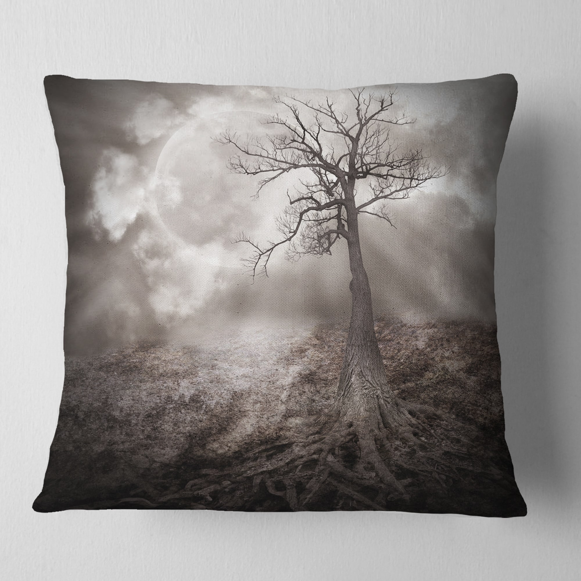 Designart 'Lonely Tree Holding the Moon' Landscape Printed Throw