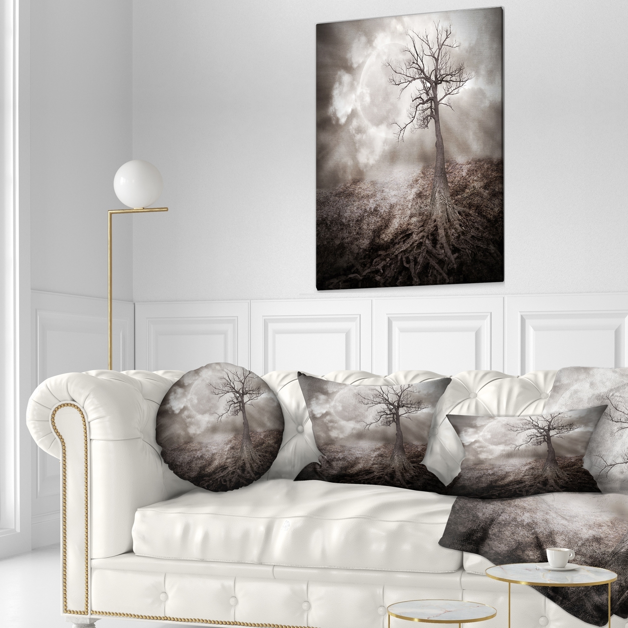 Designart 'Lonely Tree Holding the Moon' Landscape Printed Throw