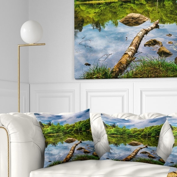 Designart 'Boyana Lake in Sofia Bulgaria' Landscape Printed Throw Pillow
