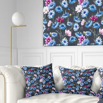 Designart 'Multi Color Corn Flowers' Floral Throw Pillow