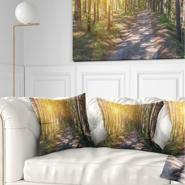Designart 'Thick Forest with Yellow Sun Rays' Landscape Photography ...
