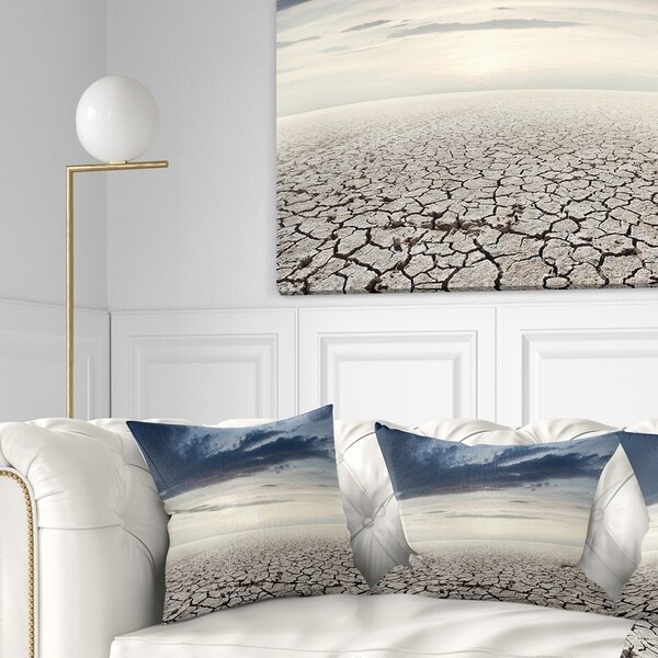 Designart 'Dry Soil Dreamscape' Landscape Photo Throw Pillow