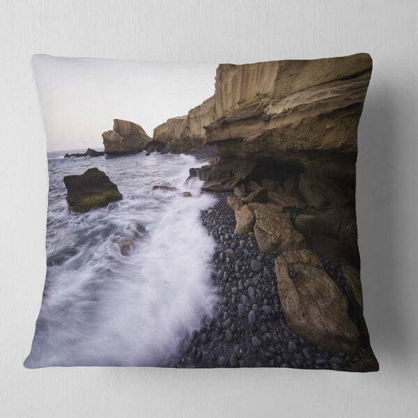 Designart Rolling Stones At Beach Seashore Photo Throw Pillow Overstock 20947350