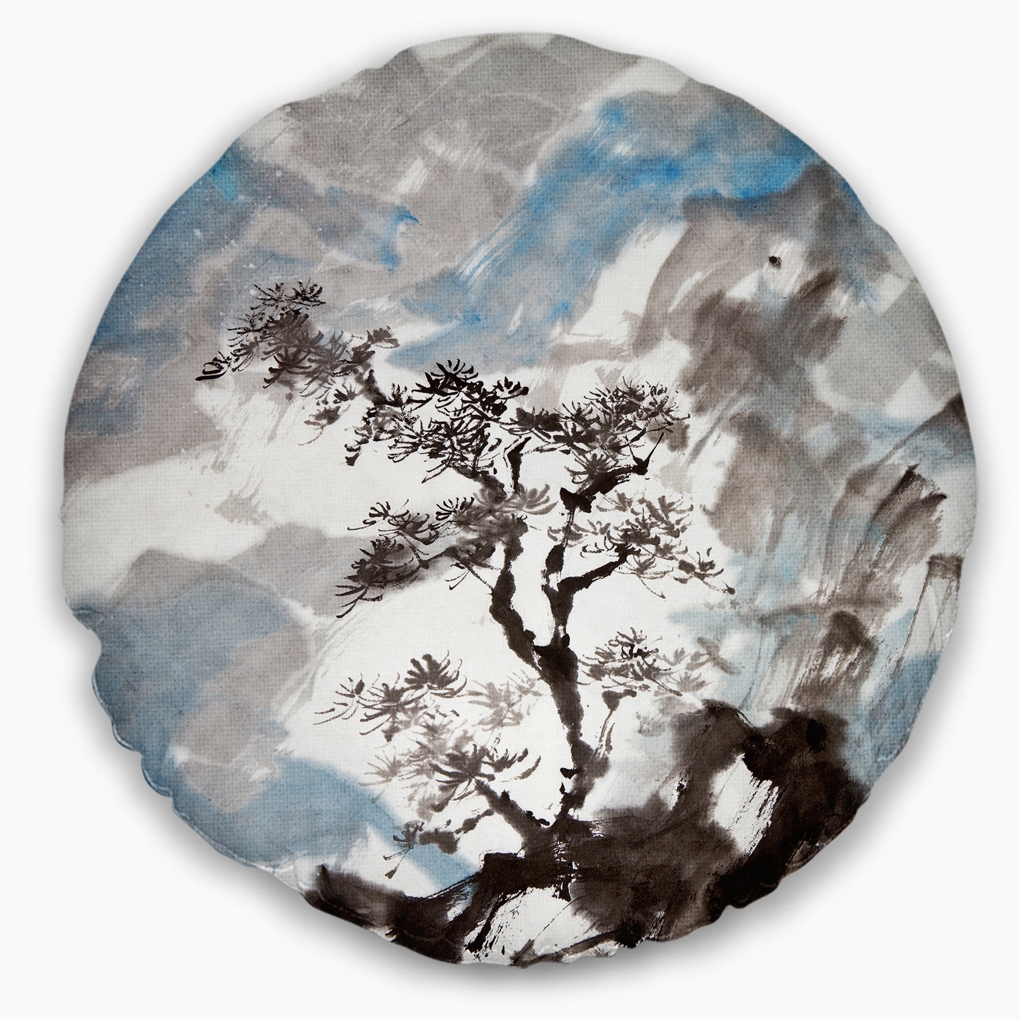 Designart 'Chinese Pine Tree' Trees Throw Pillow - Bed Bath