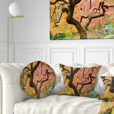 Designart 'Autumn Maple Tree' Landscape Photography Throw Pillow
