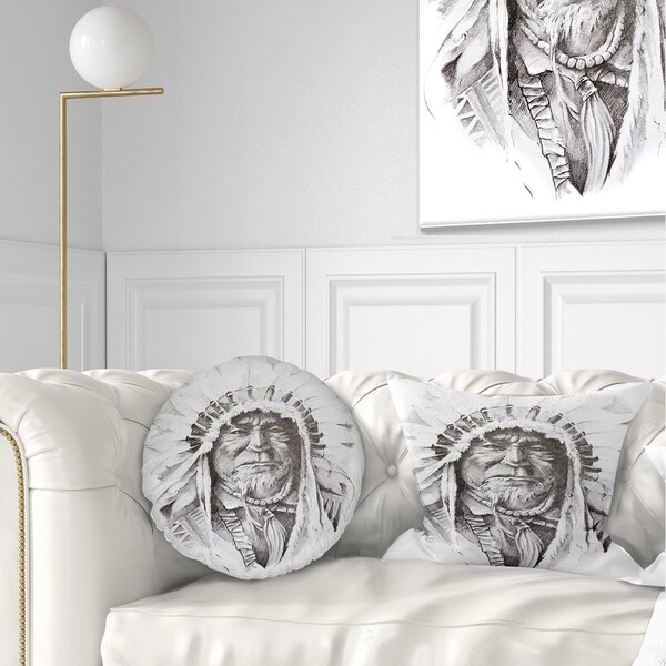 Designart Native American Indian Portrait Throw Pillow On Designart X27 Native American Indian