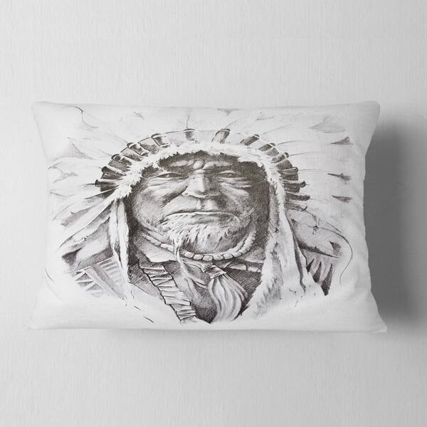 Shop Designart Native American Indian Portrait Throw Pillow