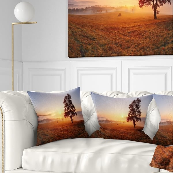 Designart 'Lonely Tree Holding the Moon' Landscape Printed Throw Pillow -  Bed Bath & Beyond - 20947161